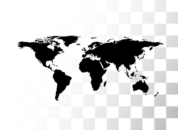 Vector mapa do mundo preto — Vetor de Stock