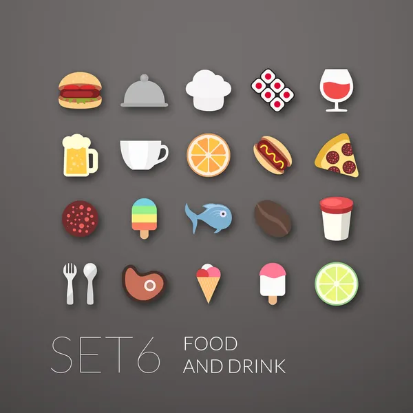Conjunto de iconos planos 6 — Archivo Imágenes Vectoriales