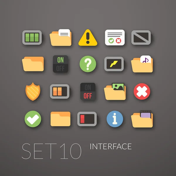 Conjunto de iconos planos 10 — Archivo Imágenes Vectoriales
