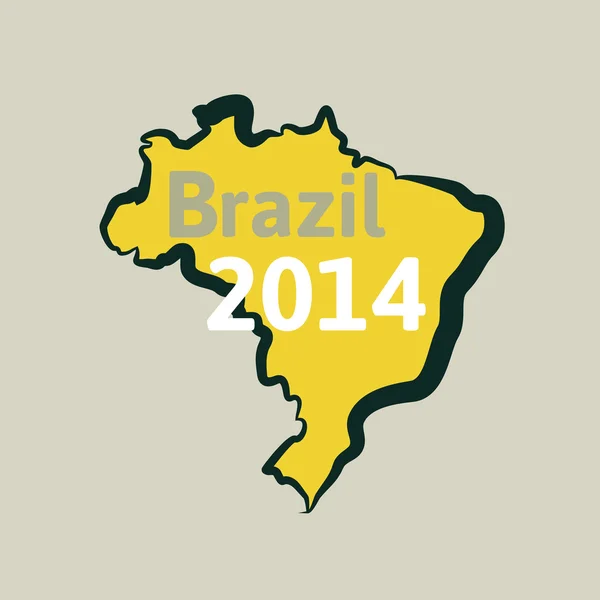 Düz basit Brezilya Haritası — Stok Vektör