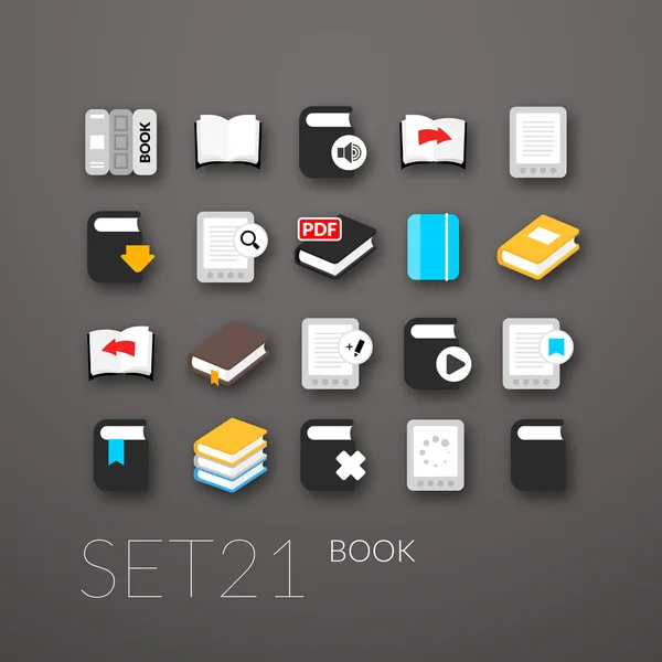 Conjunto de iconos planos 21 — Archivo Imágenes Vectoriales