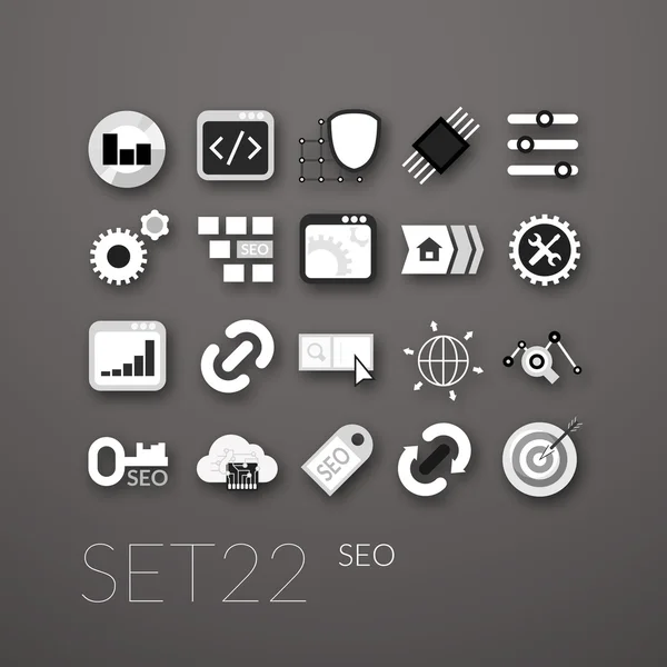 Flat icons set 22 — Stock Vector