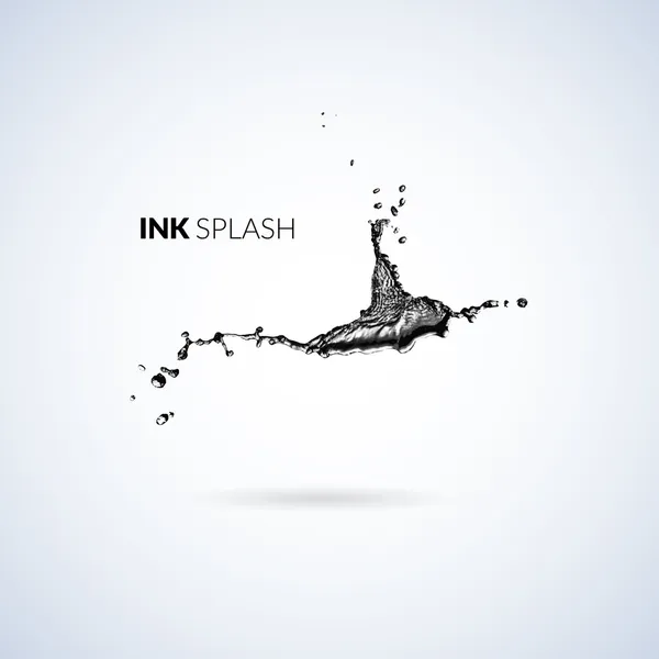 Black ink paint or oil splash isolated on white — Stock Vector