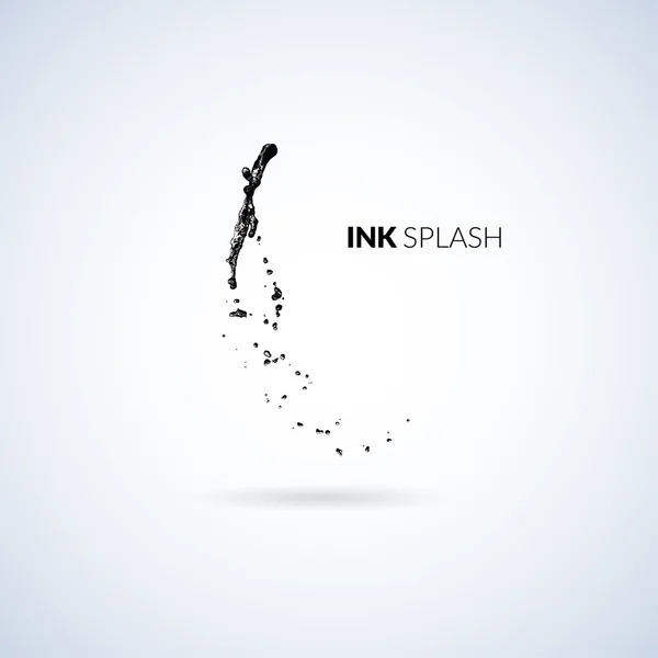 Black ink paint or oil splash isolated on white — Stock Vector
