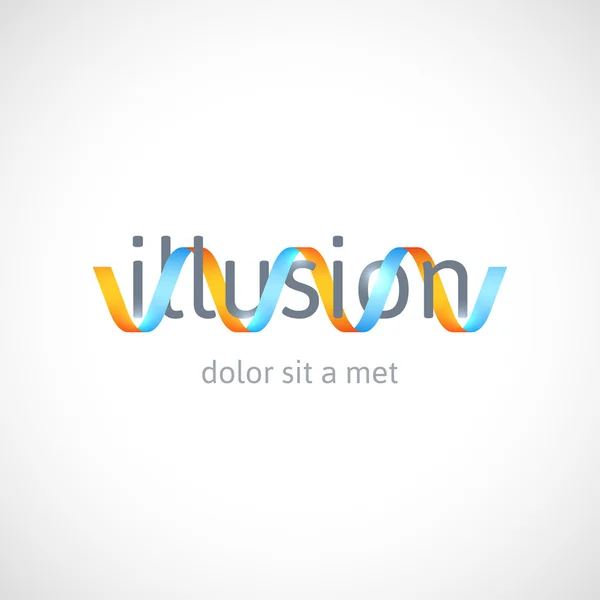 Optická iluze koncepce, abstraktní logo šablony — Stockový vektor