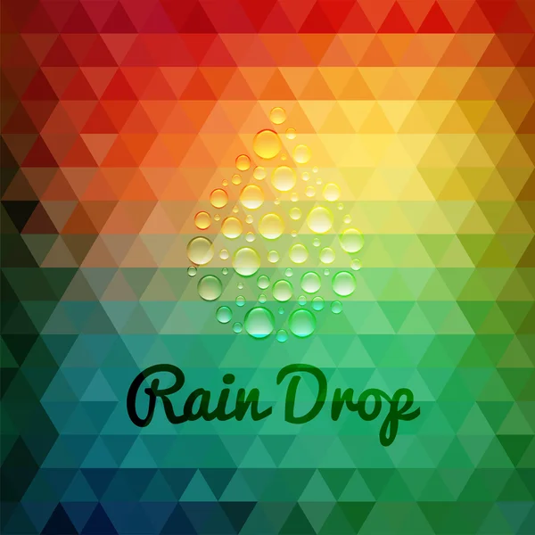 Retro styled rain drop design card — Stock Vector