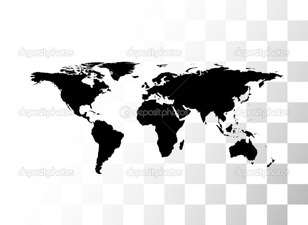 Vector black world map
