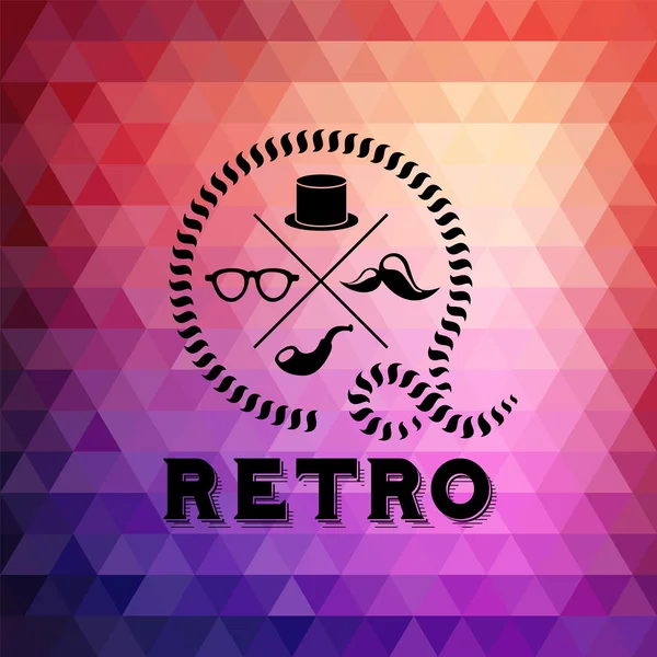 Hipster tema etiqueta fondo hecho de triángulos — Vector de stock