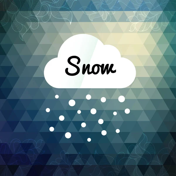 Carte de conception de nuage d'hiver style rétro — Image vectorielle