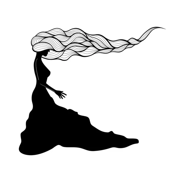 Kobieta z długie kręcone włosy — Zdjęcie stockowe
