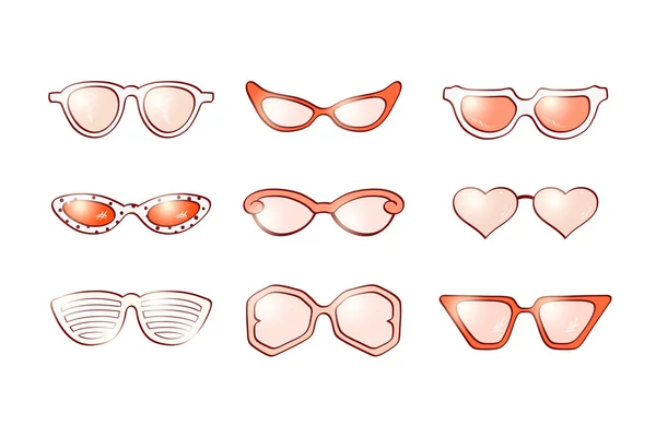 Women fashion isolated sunglasses set — Stock Photo, Image