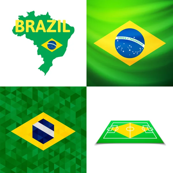 単純なフラット ブラジル地図 — ストックベクタ