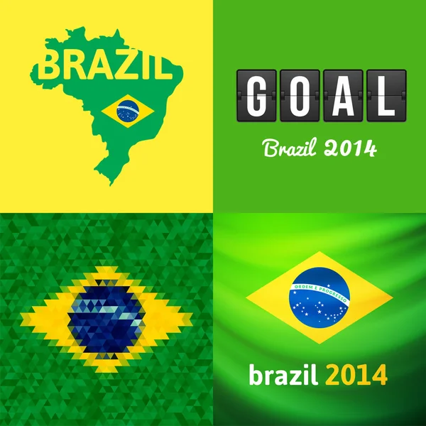 Platt enkel Brasilien karta — Stock vektor