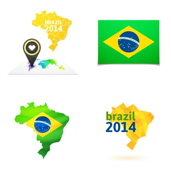 Flache einfache brasilianische Karte — Stockvektor