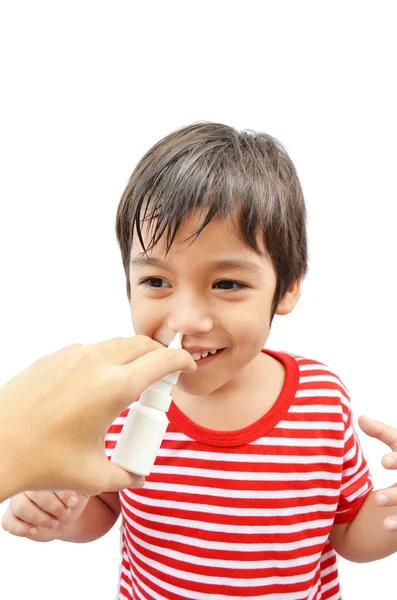 Medicina spray nasal para gripe e frio — Fotografia de Stock