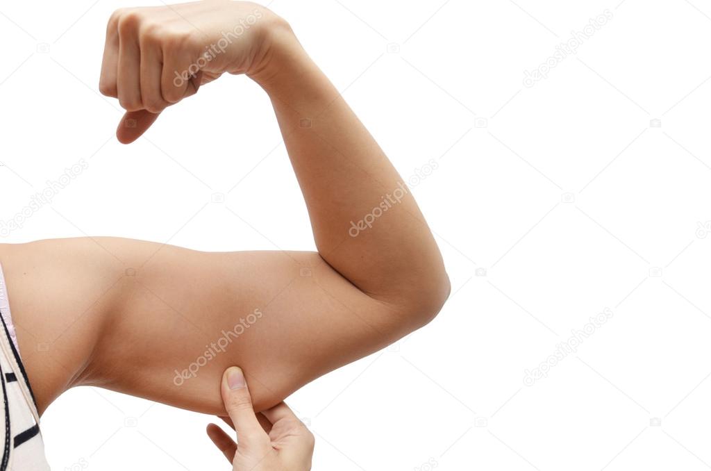 woman cellulite fat of the arms