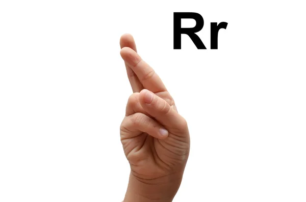 C gyerek kezét helyesírás amerikai jelnyelv asl — Stock Fotó