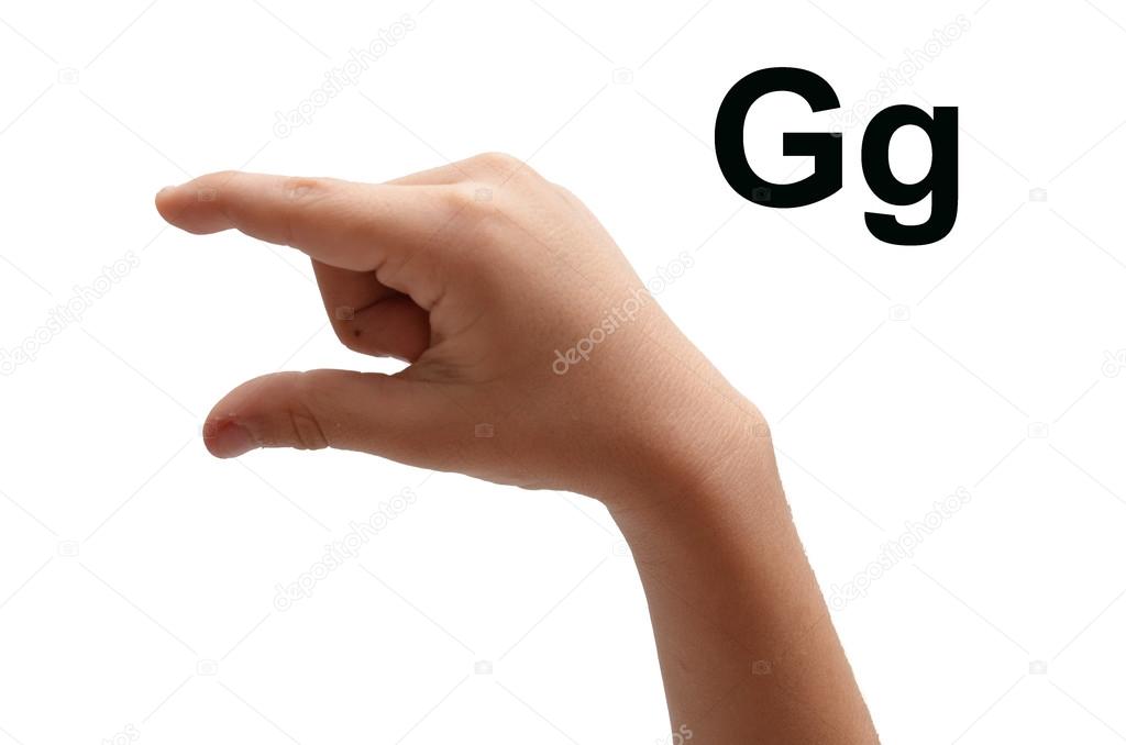 G kid hand spelling american sign language ASL