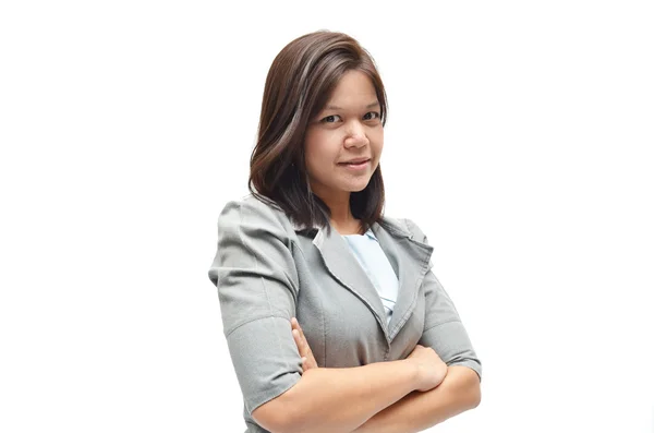 Berufstätige Geschäftsfrau Porträt auf weißem Hintergrund — Stockfoto