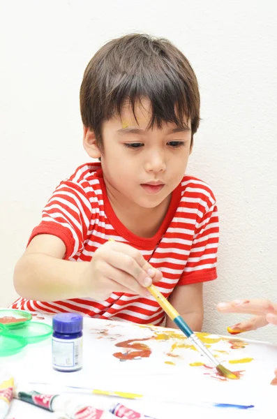 Petit garçon coloriage aquarelle — Photo
