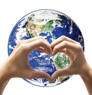 sevgi eli yapmak kalp şekli yeryüzünde