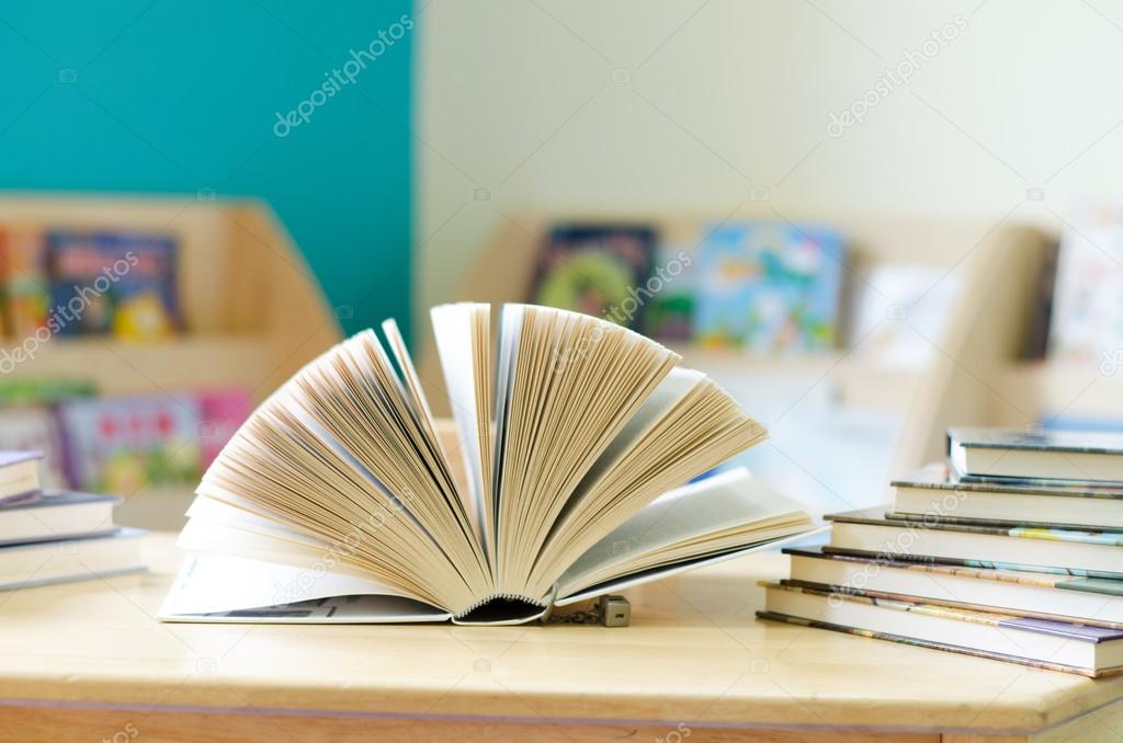  books opened on the table