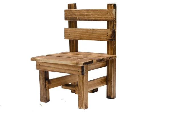 Cadeira de madeira isolada em branco — Fotografia de Stock