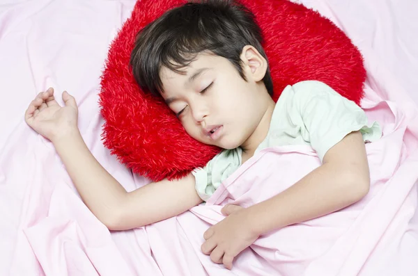 Little boy sleeping at night — Stock Photo, Image