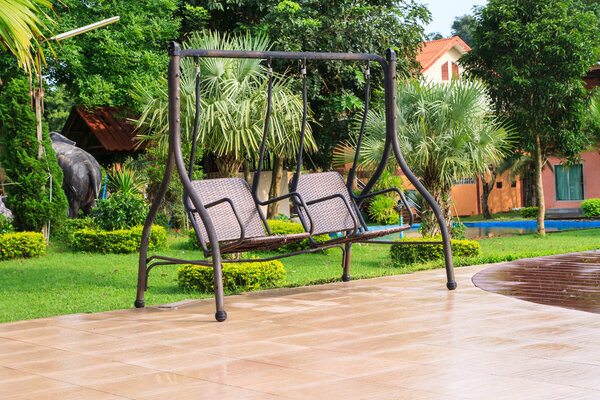 Double swing and the garden