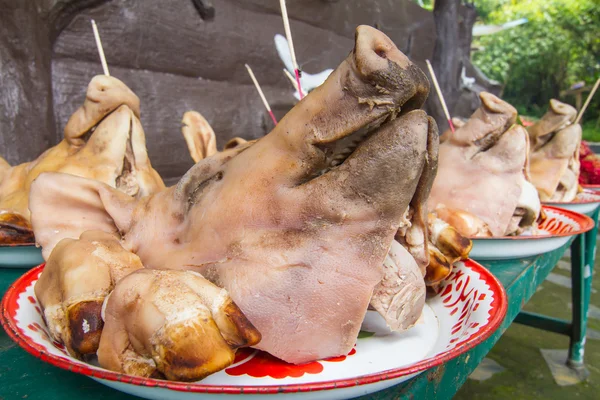 Cabeza de cerdo hervida — Foto de Stock