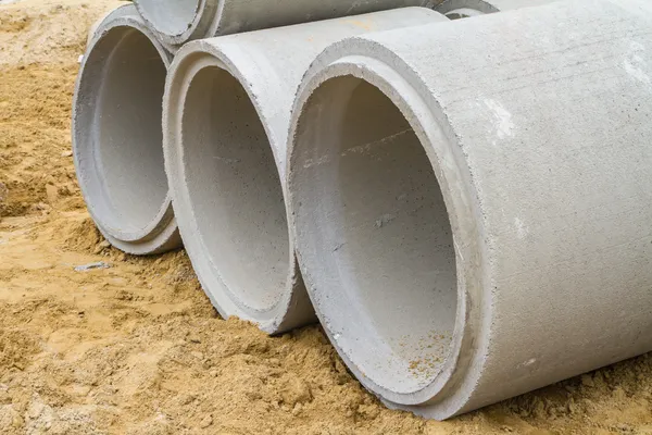 Concrete drainage pipe on a construction site in Thailand — Stock Photo, Image