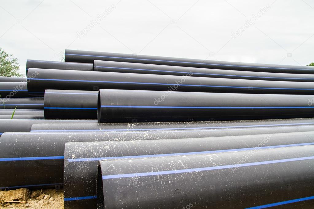 HDPE pipe for water supply at construction site