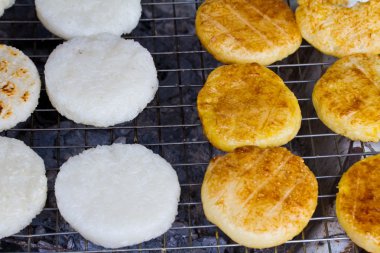 Tay gıda, kao jee, kao jee ızgara yapışkan pirinç olduğunu