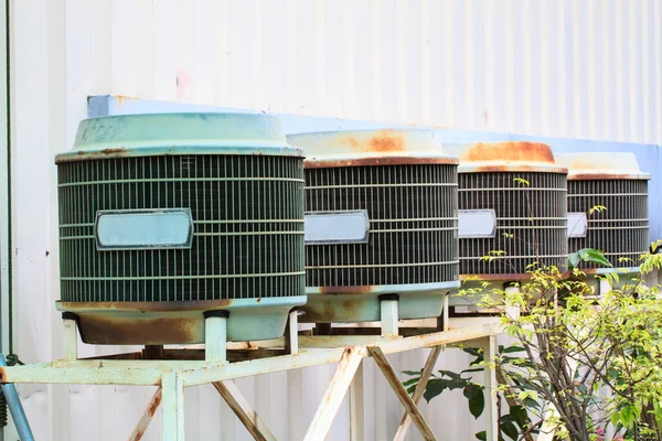 Row of old condensing unit — Stock Photo, Image