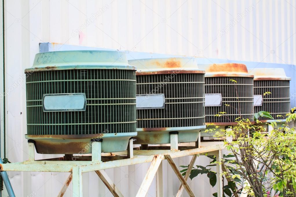 Row of old condensing unit