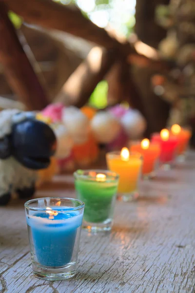 Barevné oslavy svíčky — Stock fotografie