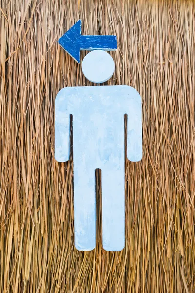 Znamení muž z pěny na zeď tráva vetiver — Stock fotografie