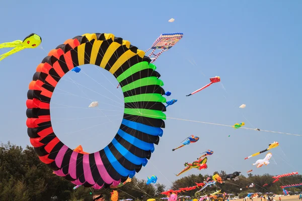 Cerfs-volants fantastiques sur ciel bleu — Photo