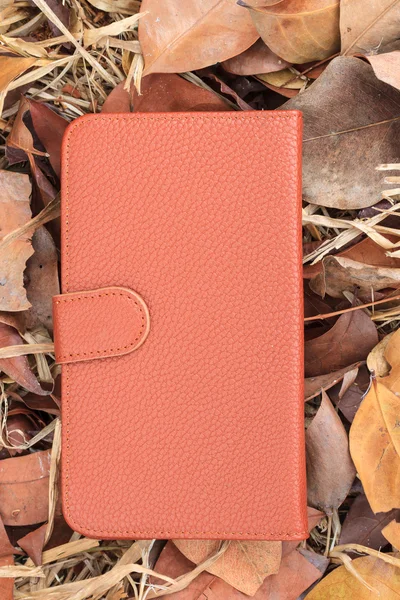 Smartphone leather case cover — Stock Photo, Image
