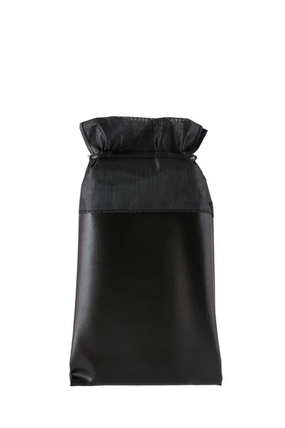 Bolsa de cuero negro con cordón — Foto de Stock