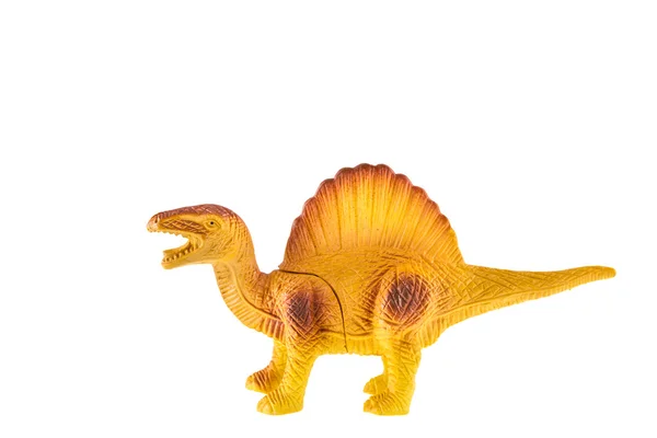 Plastic dinosaur toy isolated on white background — Stock Photo, Image