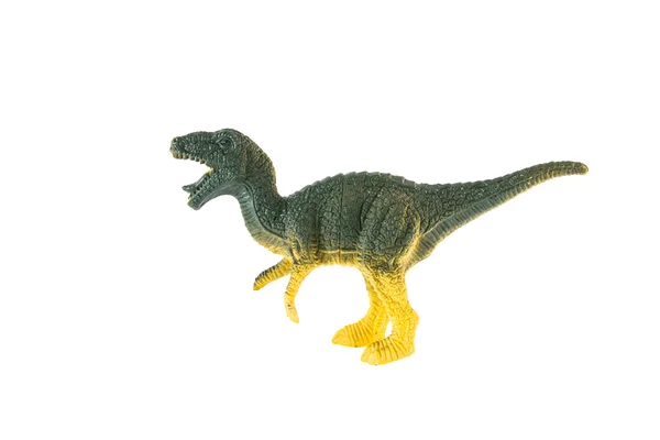 Plastikowe zabawki dinozaurów izolowane na białym tle — Zdjęcie stockowe