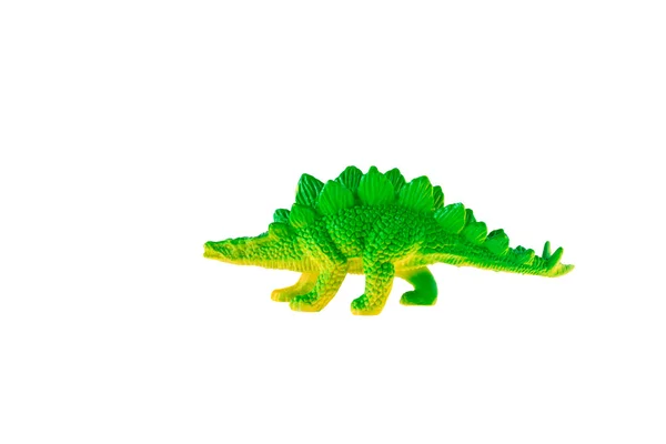 Brinquedo de dinossauro plástico no branco — Fotografia de Stock