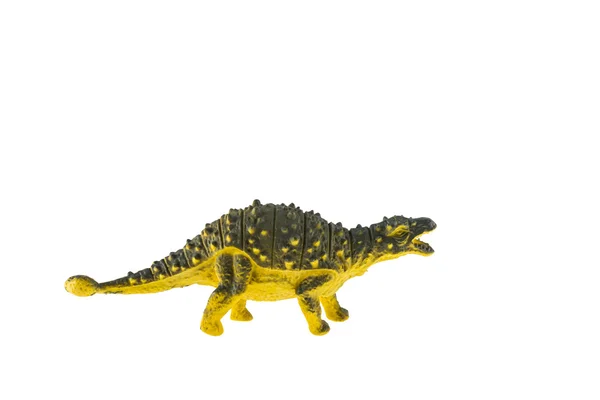 Juguete de dinosaurio plástico en blanco — Foto de Stock