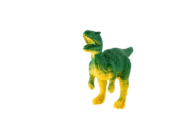 Brinquedo de dinossauro plástico no branco — Fotografia de Stock