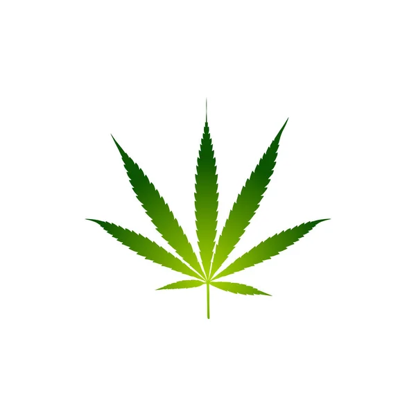 Konopný Nebo Marihuanový List Logo Bylinná Rostlina Pro Lékařské Ošetření — Stockový vektor