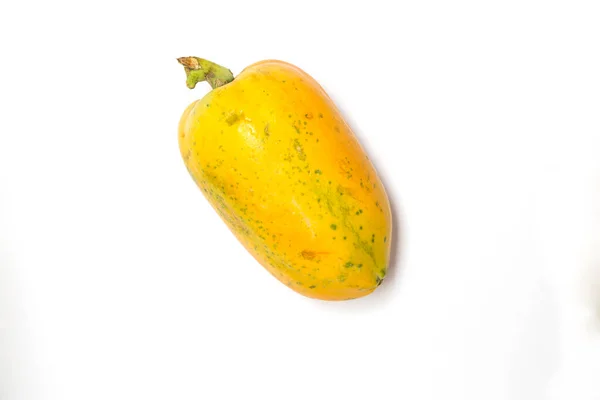 Ripe Papaya White Background Taken Top View — Stockfoto