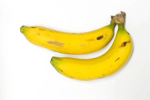 Zralé Banány Bílém Pozadí — Stock fotografie