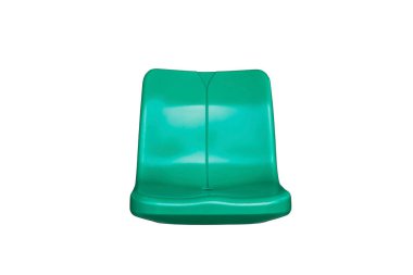 Beyaz arka planda izole edilmiş yeşil stadyum sandalyeleri ile kırpma yolu da dahil