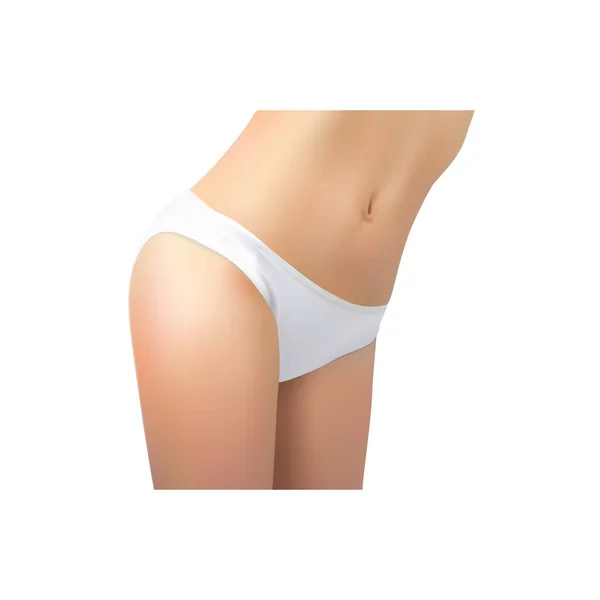 Attractive Young Woman White Underwear Standing White Background Vector Illustration — Stock vektor